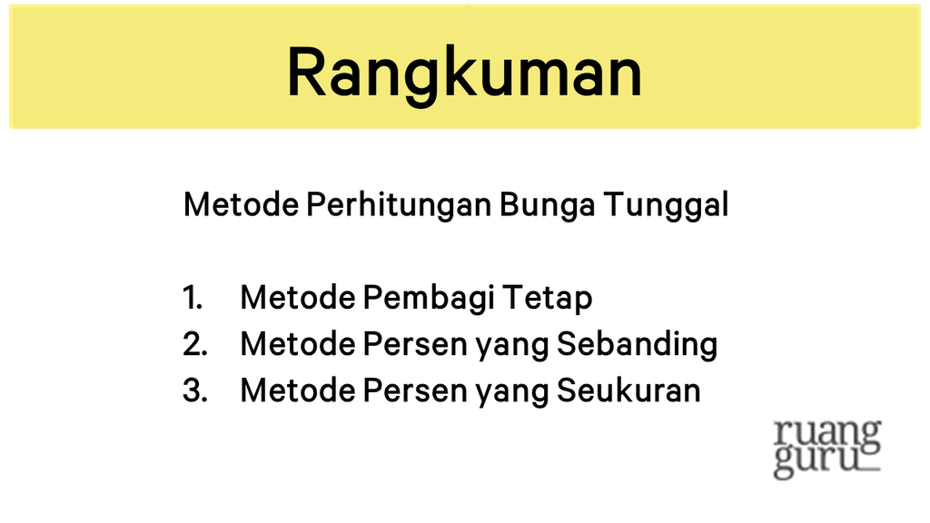 Rumus Menghitung Bunga Tunggal Matematika Kelas Belajar Gratis Di